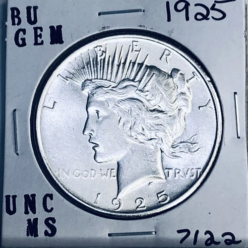 1925 P BU GEM PEACE SILVER DOLLAR UNC MS+++ U.S. MINT RARE COIN 7122