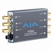 AJA 12GDA 1x6 12G HD/SD SDI Reclocking Distribution Amplifier with PS used 