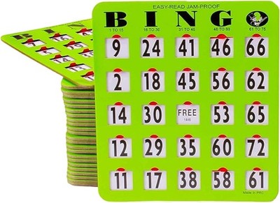 Jam Proof Easy Read Large Print Fingertip Bingo Cards New