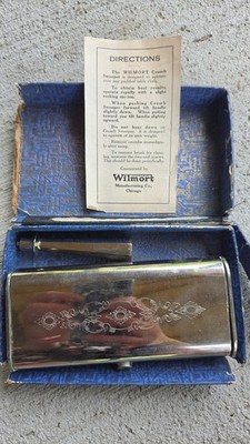 Wilmort Metal Table Crumb Sweeper Crumb Brush with Box and Directions Insert