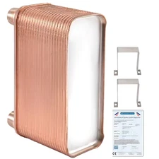 Heat Exchanger 3 In. X 7.5 In. 40 Plates Brazed Plate Heat Exchanger 316L 3/4 In