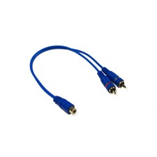 STINGER RCA Y 2M-1F BLUE INTERCONNECTS 6"