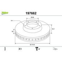 Valeo 197662 Bremsscheibe FüR Audi A5 A4 B8 A7 A6 C7 Q5 4GA 4GF 4G2 4GC 4G5 4GD