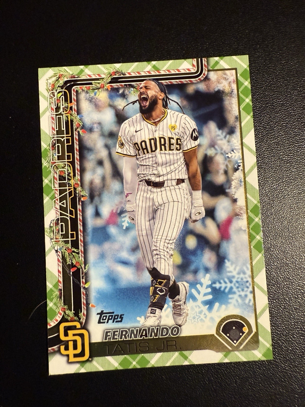 2025 Topps Holiday #H170 Fernando Tatis Jr. Green Plaid Parallel Advent Calendar