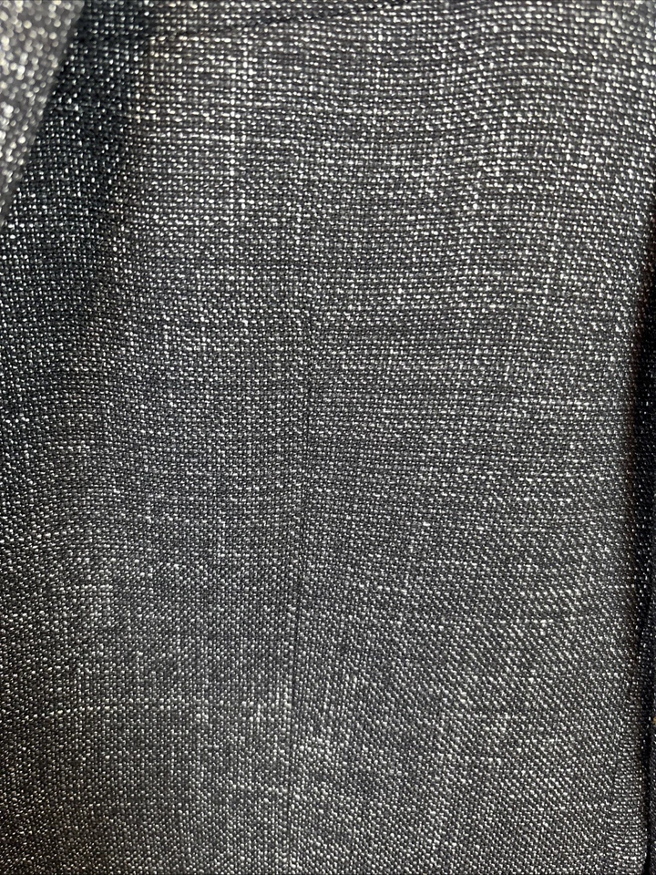 Kenneth Cole Men's Black Chambray Wool Blazer Jacket 40R Slim Fit - Image 2 of 4