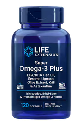 Life Extension Super Omega-3 Plus EPA/DHA Fish Oil w/ Krill Oil, 120 softgels