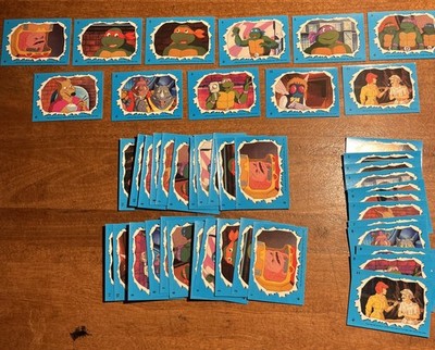 1990 TMNT Sticker Card Lot 3 Complete Sets + Extras Teenage Mutant Ninja