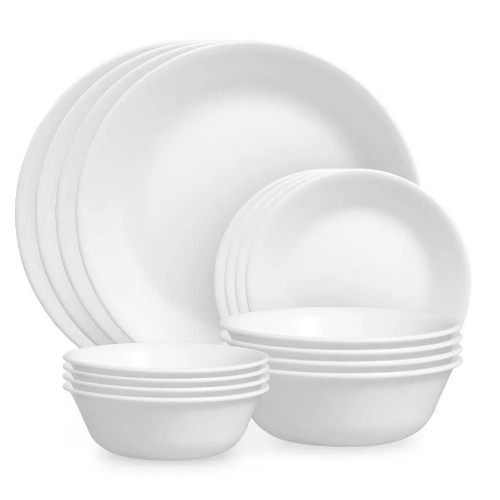 New Corelle Winter Frost White Extra Strength 16-Piece Dinnerware Set 1148417 - Picture 2 of 8