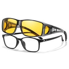 VIEWBETTER Night-Vision Fit Over Glasses for Women Men C02 Grey 62 Millimeters