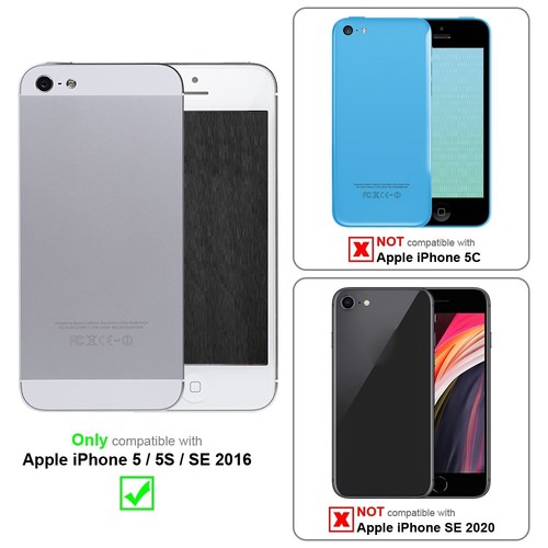 Funda protectora para Apple iPhone 5 / 5S / SE 2016 Estuche Flip Cover Cuero - Imagen 2 de 4