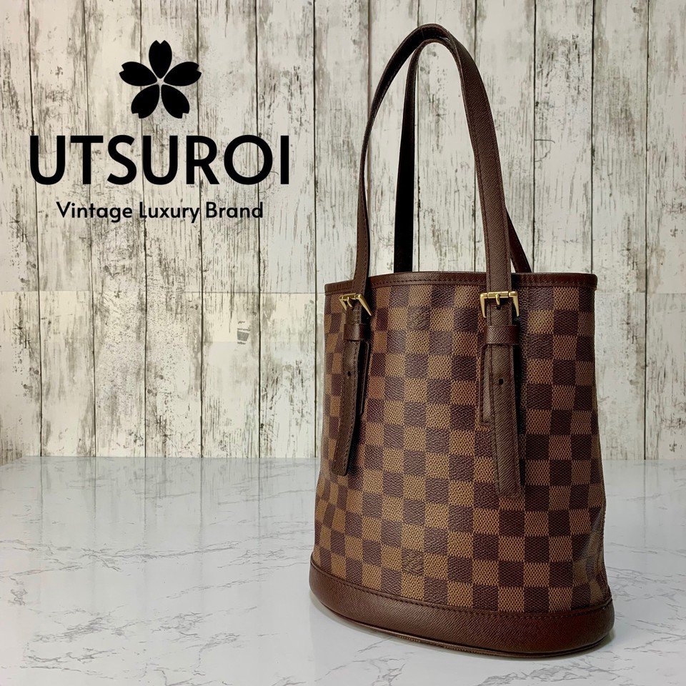 LOUIS VUITTON Marais Bucket PM Damier Tote Shoulder Bag Authentic【Very Good】