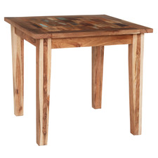 Dining Table Brown Small Solid Wood Coastal 88x85x76cm Reclaimed Rustic Handmade