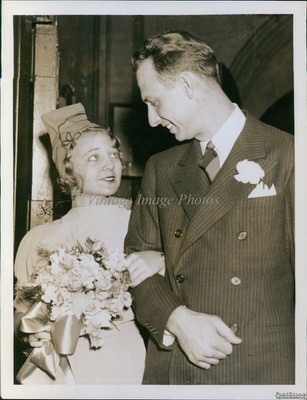 1930S New York Bride Groom Wedding Dress Suit Smiling Historic Vintage Photo 6x8
