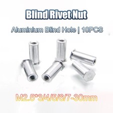 10x Aluminium Blind Rivet Nut M2.5*3/4/5-30mm Threaded Insert for Sheet Metal