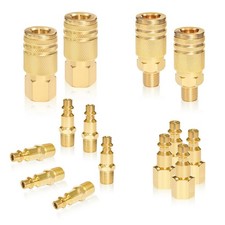 1/4 Air Hose Fittings Quick Connect Brass Air Coupler and Plug Kit, 1/4 NPT A...