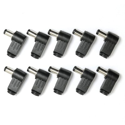 RLECS 10pcs Right Angle 5.5 x 2.1mm/0.22 x 0.08 inch DC Socket Jack Black 