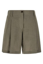 BRUNELLO CUCINELLI Green Linen Shorts New  Authentic