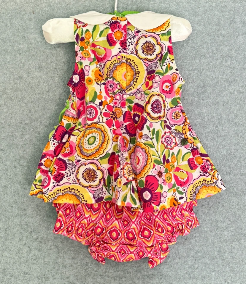 全新! Vera Bradley Clementine 连衣裙和西装套装 0-3 个月 MSRP 42.00 美元 — 第 2/4 张图片