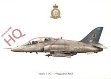 Foto postal:; RAF, HALCÓN T.1 A, ESCUADRÓN 19(R)