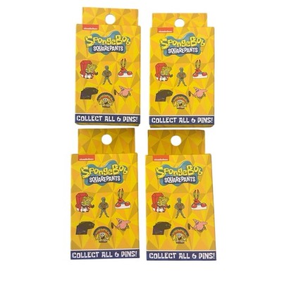 Nickelodeon Spongebob Squarepants 4 Pack Collectible Mystery Pins