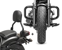 Set RH1 Sissy Bar CL3 + SturzbüGel Schwarz FüR Honda Rebel 500 17-26