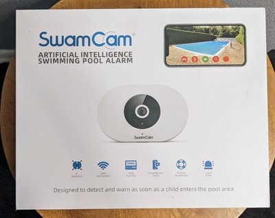SwamCam Smart Pool Alarm System Certified Wi-Fi Security AI Camera Brand New NIB