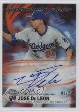 2017 Topps Chrome Freshman Flash Orange Refractor 2/25 Jose De Leon Auto 2y5