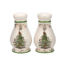 Spode Christmas Tree Gold Collection Salt  Pepper Shaker, 4 Inch
