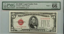 1928F $5 Legal Tender Note FR#1531 Wide I PMG GEM 66 EPQ