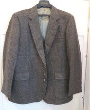 Imperial By Haggar Men 2 Button Blazer Pure Wool 46 Plaid Sport Coat