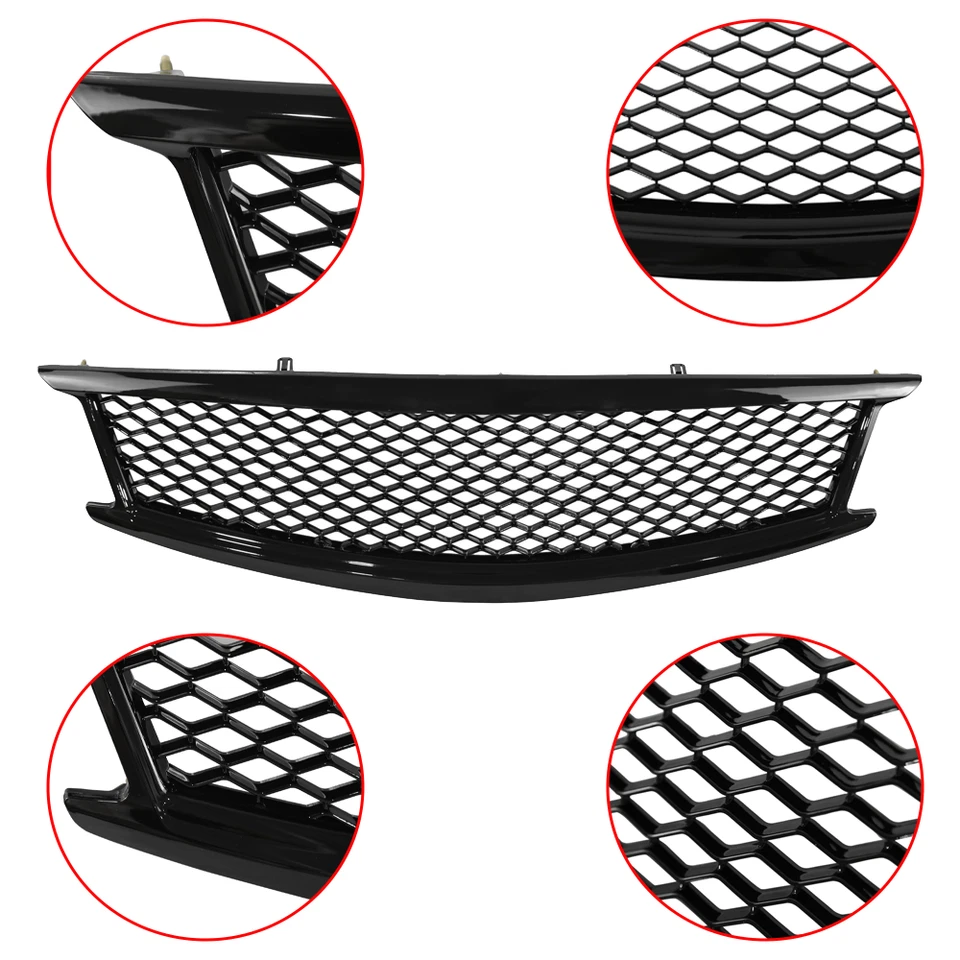 Parachoques delantero rejilla negra brillante para Infiniti G37 G25 Q40 Skyline 2010-2015 sedán Foto 3 de 4