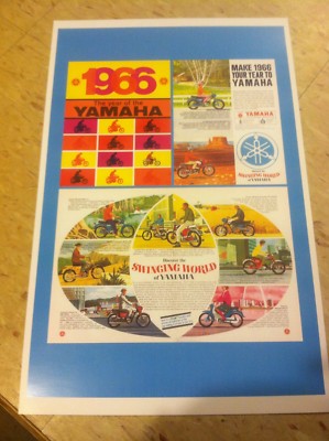 Vintage Yamaha 1966 Line Motorcycle Poster Home Decor Man Art Christmas Present