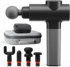 SHARPER IMAGE Powerboost Deep Tissue Massage Gun  v2.0,  with 5 Attachments