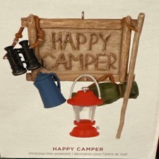 NEW 2023 Hallmark Christmas Ornament HAPPY CAMPER Lantern Binoculars Camping