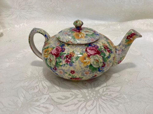 LORD NELSON WARE VERY RARE ANTIQUE ROSE TIME CHINTZ FLORAL SMALL TEA POT - Picture 14 of 14
