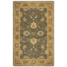 Rizzy Home Valintino Dark Grey Border Wool 5'x8' Area Rug VNTVN945016440508