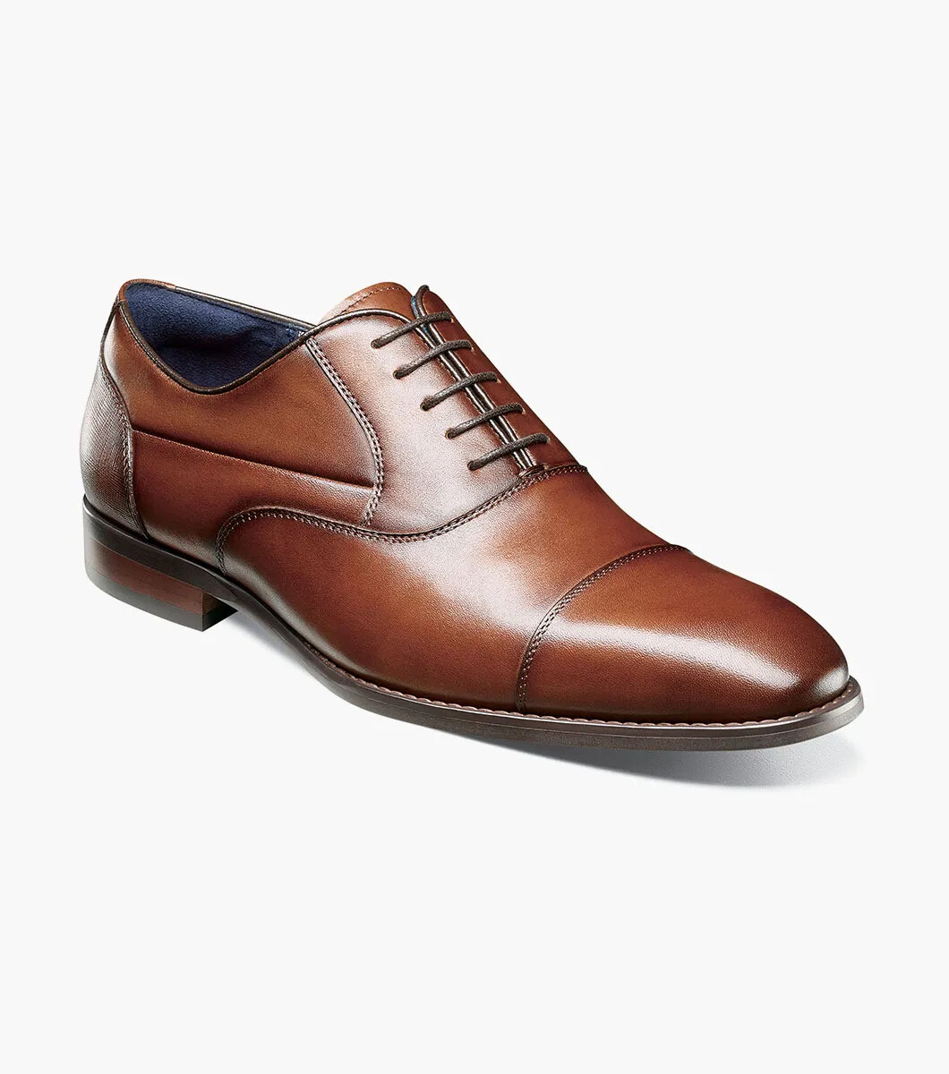 Mens Stacy Adams Cognac Brown Leather Cap Toe Oxford Dress Shoes Size 11.5 Stacy Adams® Dickinson Mens Leather Cap Toe Oxfords-JCPenney  main image 3