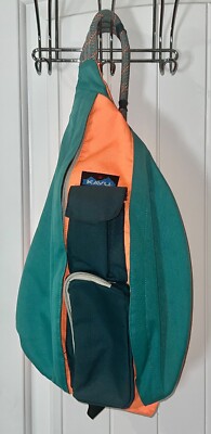 Kavu Rope Sling Backpack Five Pocket Orange Teal Print | eBay display picture 3