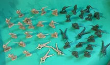 Mixed Army Men Green 24 Tan 25 Plastic Toy Soldiers New