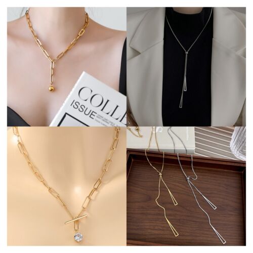 curb chain Titanium steel tarnish resistant collar pendant chain necklace - Bild 1 von 19