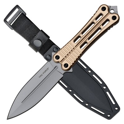 TFFIX023BZ Tac Force Fixed Blade Bronze 3CR13 Blade Aluminium Handle Plastic She