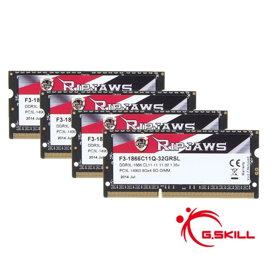 G.SKILL Ripjaws 32GB 16GB 8GB DDR3L 1.35V 1866MHz PC3L-14900S Laptop Memory RAM - Image 2 of 4