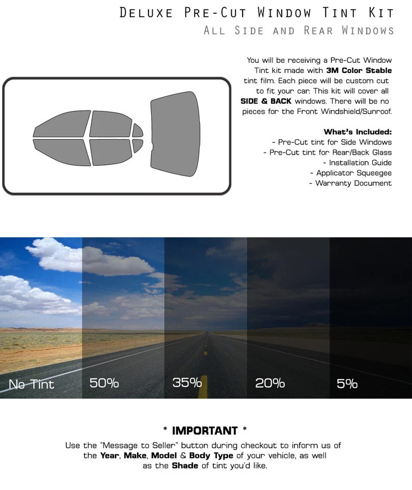 3M цвет стабильный предварительно вырез окна тонированная стеклянная пленка для Acura TL 1999-2003 - Изображение 3 из 4