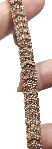 Tennis Bracelet Rhinestone & Gold Tone Womens Jewelry Vintage Statement Design - Picture 2 of 7