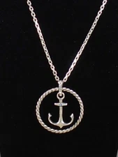 Brighton Silver Plated BLUE WATER Float ANCHOR Convertible Necklace JL7410