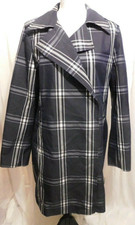 Madison Women's Size Xl Plaid Double Breasted Peacoat Jacket W/pockets