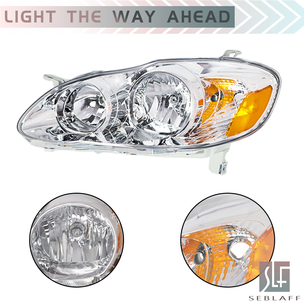 Headlights Pair For Toyota Corolla 2003 2005 2007 2008 Chrome Housing Headlights Pair For Toyota Corolla 2003 2005 2007 2008 Chrome Housing