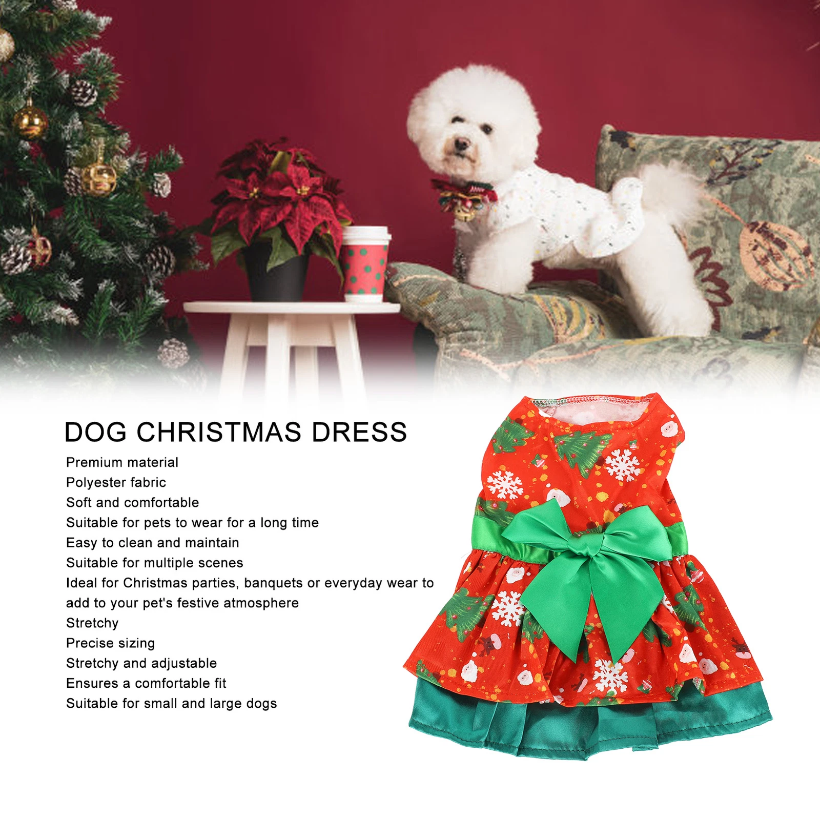 VETEMENTS (S) Vestito per Cani Taglia Regolabile Vestiti per Cani Cucciolo Compleanno Festa Forniture