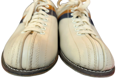 Vintage Striker Beige Split Toe Bowling Shoes Mens Size 10 Rockabilly Steampunk Vintage Striker Beige Split Toe Bowling Shoes Mens Size 10  main image 4