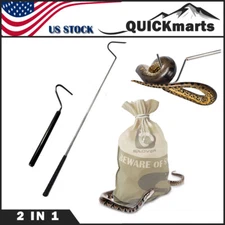39” Snake Reptile Hook Catcher Stick Retractable Handling Tool /Large Snake Bag